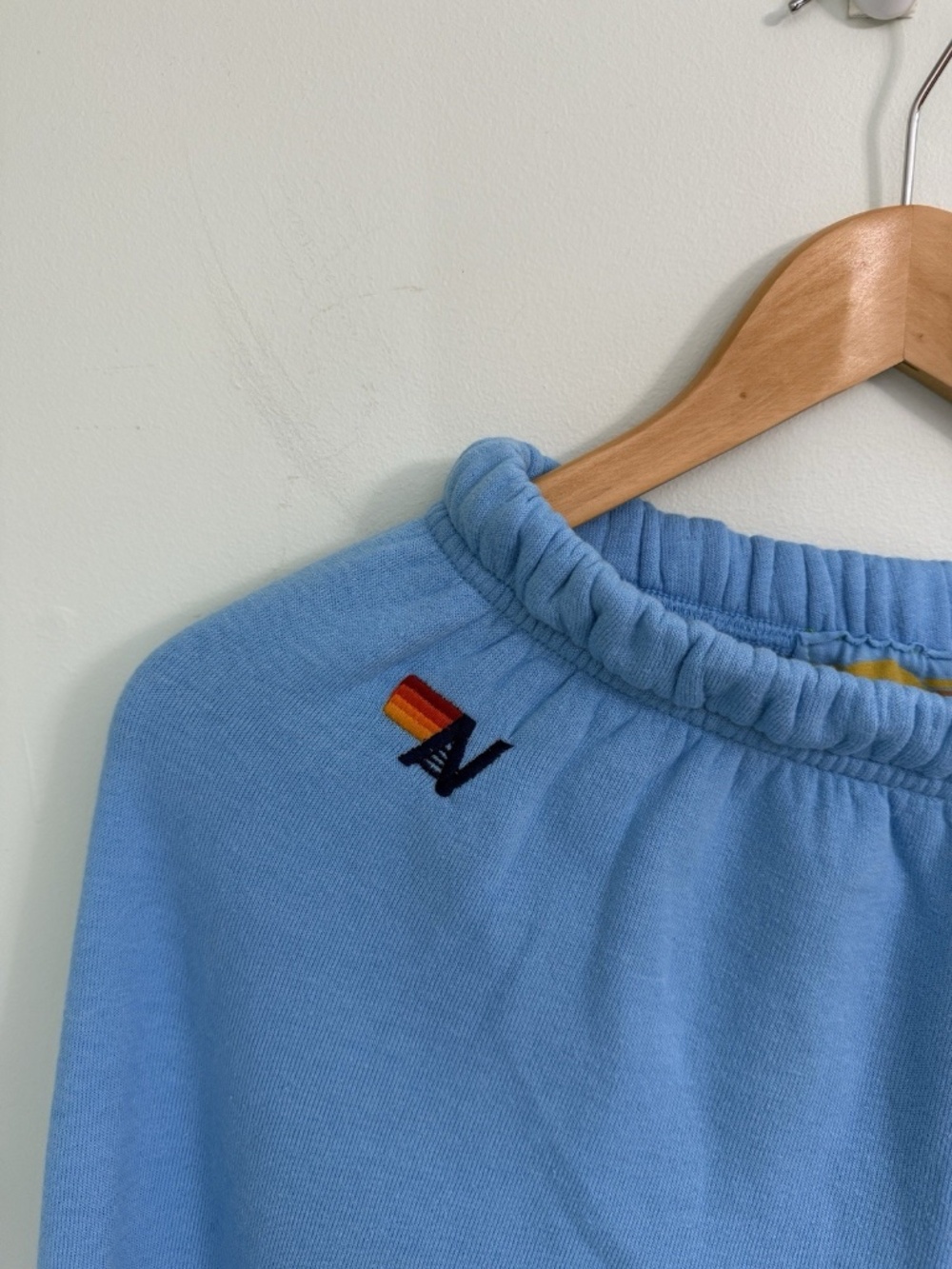 Aviator Nation 5 Stripe Relaxed Zip Hoodie & Sweatpants Set Sky Blue Size Large - Picture 10 of 14